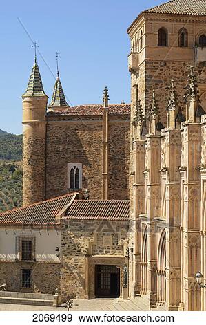 Royal Monastery Of Santa Maria De Guadalupe; Guadalupe Caceres Extremadura Spain View Large Photo Image Stock Photo - Royal Monastery Of Santa Maria De Guadalupe; Guadalupe Caceres Extremadura Spain. Fotosearch