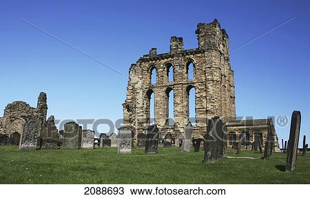 Ruins of a priory and a cemetery; tynemouth tyne and wear england View Large Photo Image Stock Image - Ruins of a priory and a cemetery; tynemouth tyne and wear england. Fotosearch