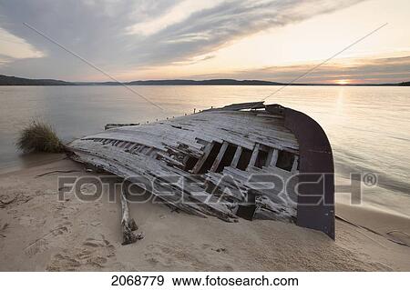 Ruins Of An Old Boat Abandoned On The Beach Of Lake Superior Near Marquette; Michigan United States Of America View Large Photo Image Stock Photo - Ruins Of An Old Boat Abandoned On The Beach Of Lake Superior Near Marquette; Michigan United States Of America. Fotosearch
