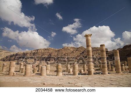 Ruins Of The Nabatean City; Petra Jordan View Large Photo Image Stock Photo - Ruins Of The Nabatean City; Petra Jordan. Fotosearch