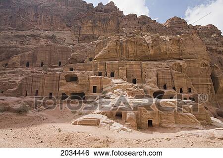 Stock Photograph - Ruins Of The Nabatean City; Petra Jordan. Fotosearch