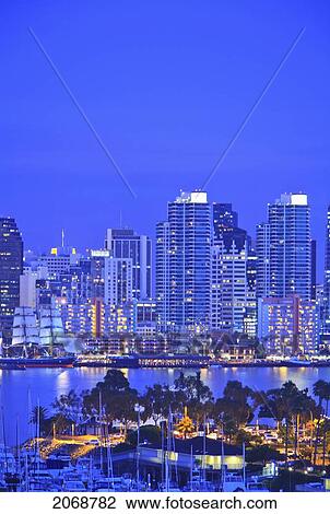 San Diego Skyline And Harbour Island Boats In The Foreground; San Diego California United States Of America View Large Photo Image Stock Image - San Diego Skyline And Harbour Island Boats In The Foreground; San Diego California United States Of America. Fotosearch