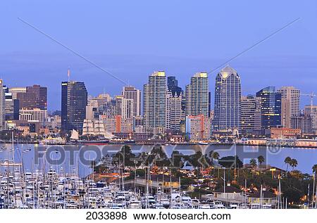 San Diego Skyline With Harbor Island Boats In The Foreground; San Diego California United States Of America View Large Photo Image Stock Photo - San Diego Skyline With Harbor Island Boats In The Foreground; San Diego California United States Of America. Fotosearch