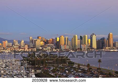 San Diego Skyline With Harbor Island Boats In The Foreground; San Diego California United States Of America View Large Photo Image Stock Photo - San Diego Skyline With Harbor Island Boats In The Foreground; San Diego California United States Of America. Fotosearch