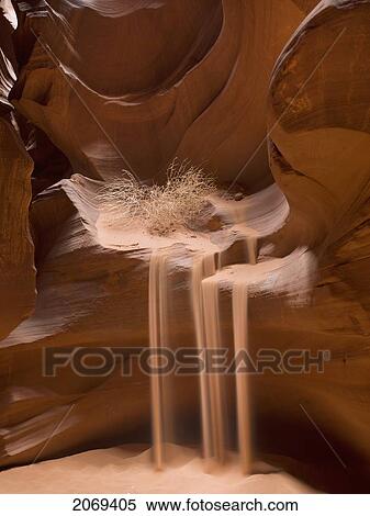 Sand Flowing Over The Sandstone Ledges; Arizona United States Of America View Large Photo Image Stock Photography - Sand Flowing Over The Sandstone Ledges; Arizona United States Of America. Fotosearch