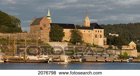 Stock Photo - Ship and boat in the harbour; oslo norway. Fotosearch