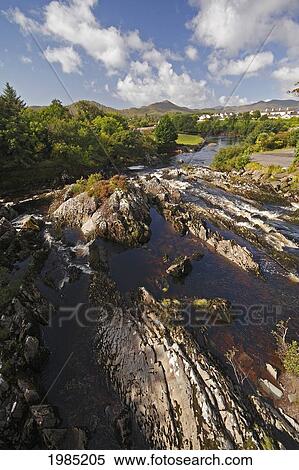 Stock Photography - Sneem River And Rocks Below The Village On The Ring Of Kerry; County Kerry Ireland. Fotosearch