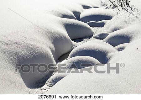Snow covered creek with rounded contoured banks; lake louise alberta canada View Large Photo Image Stock Image - Snow covered creek with rounded contoured banks; lake louise alberta canada. Fotosearch