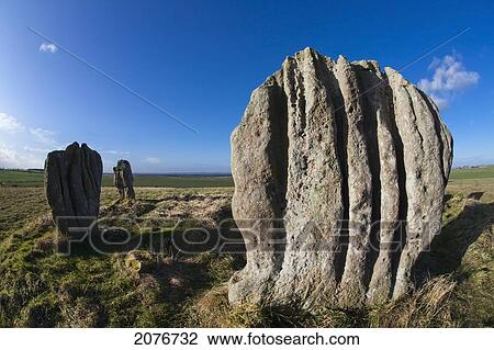 Stock Image - Standing stones of duddo; northumberland england. Fotosearch