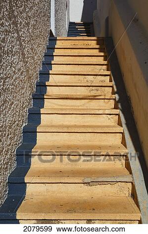 Steep set of wooden steps; la isleta del moro almeria province spain View Large Photo Image Stock Photo - Steep set of wooden steps; la isleta del moro almeria province spain. Fotosearch