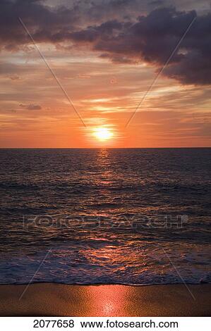 Sunset at beach near chiclana de la frontera; andalusia spain View Large Photo Image Stock Photo - Sunset at beach near chiclana de la frontera; andalusia spain. Fotosearch