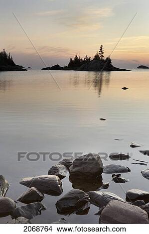 Sunset On Lake Superior; Marathon Ontario Canada View Large Photo Image Picture - Sunset On Lake Superior; Marathon Ontario Canada. Fotosearch