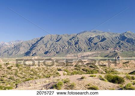 Stock Photo - The Artificial Lake At Potrerillos West Of Mendoza; Argentina. Fotosearch