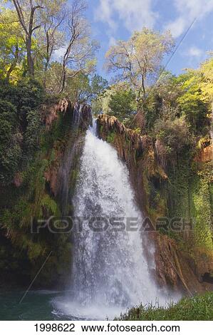 The La Caprichosa Waterfall In Natural Park Monasterio De Piedra; Zaragoza Province Aragon Spain View Large Photo Image Stock Image - The La Caprichosa Waterfall In Natural Park Monasterio De Piedra; Zaragoza Province Aragon Spain. Fotosearch