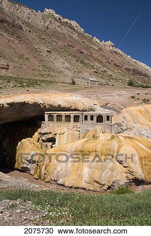 Stock Image - The Old Hot Springs And Spa Building At Puente Del Inca; Mendoza Argentina. Fotosearch