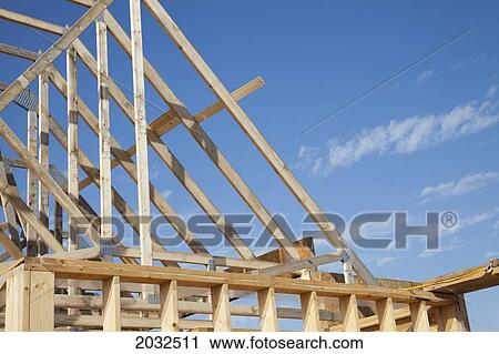 Truss On Second Storey Of New Home Construction During Framing Stage; St. Albert Alberta Canada View Large Photo Image Stock Image - Truss On Second Storey Of New Home Construction During Framing Stage; St. Albert Alberta Canada. Fotosearch
