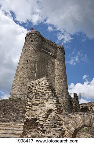 Twin Towers Of Ehrenburg Castle; Brodenbach Rhineland-Palatinate Germany View Large Photo Image Stock Photo - Twin Towers Of Ehrenburg Castle; Brodenbach Rhineland-Palatinate Germany. Fotosearch
