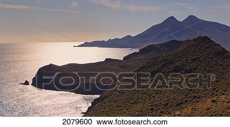 Stock Image - View from the amythyst lookout point cabo de gata-nijar natural park; almeria province spain. Fotosearch
