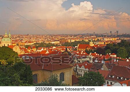 View Of Prague Rooftops From Castle Hill; Prague Hlavni Mesto Praha Czech Republic View Large Photo Image Stock Photograph - View Of Prague Rooftops From Castle Hill; Prague Hlavni Mesto Praha Czech Republic. Fotosearch