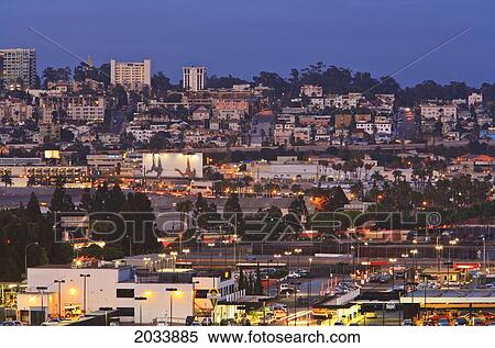 Stock Photography - View Of San Diego Skyline With Harbor Island Boats In The Foreground; San Diego California United States Of America. Fotosearch