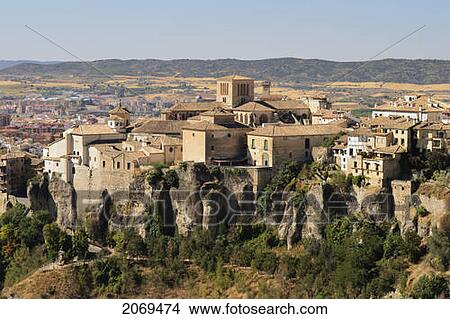 View Of The Old Buildings And Cathedral In The Old Part Of Cuenca; Cuenca Castile La Mancha Spain View Large Photo Image Picture - View Of The Old Buildings And Cathedral In The Old Part Of Cuenca; Cuenca Castile La Mancha Spain. Fotosearch