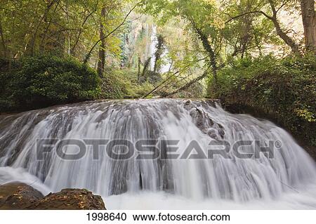 Waterfall In Natural Park Monasterio De Piedra; Zaragoza Province Aragon Spain View Large Photo Image Stock Image - Waterfall In Natural Park Monasterio De Piedra; Zaragoza Province Aragon Spain. Fotosearch