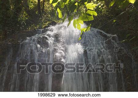 Waterfall In The Natural Park Monasterio De Piedra; Zaragoza Province Aragon Spain View Large Photo Image Stock Photo - Waterfall In The Natural Park Monasterio De Piedra; Zaragoza Province Aragon Spain. Fotosearch
