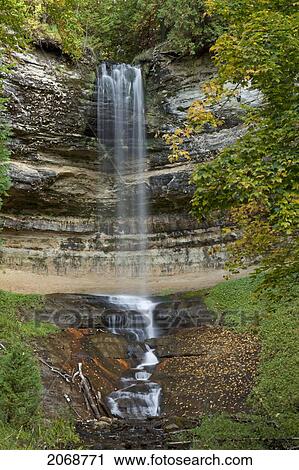 Waterfall Near Marquette; Michigan United States Of America View Large Photo Image Stock Image - Waterfall Near Marquette; Michigan United States Of America. Fotosearch