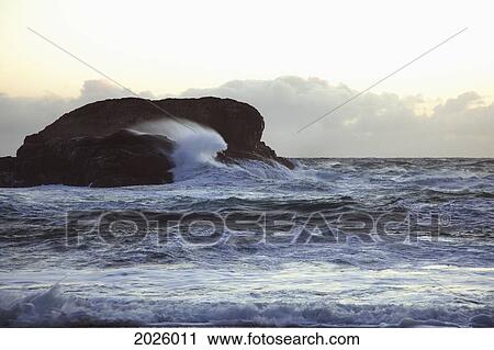Stock Image - Waves At South Beach In Pacific Rim National Park Near Tofino; British Columbia Canada. Fotosearch