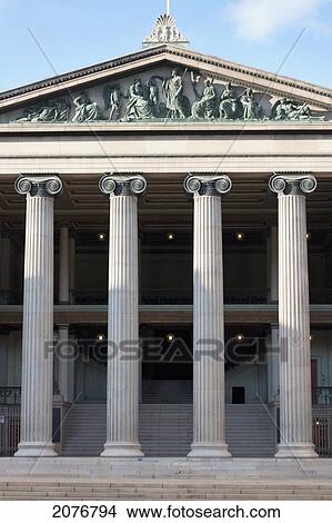 Picture - White columns at the front of a building; oslo norway. Fotosearch