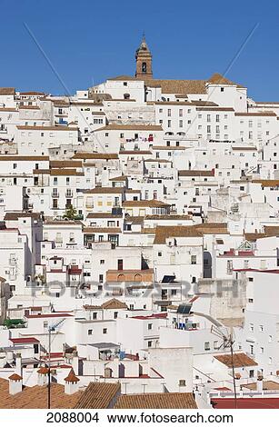 Picture - Whitewashed mountain town; alcala de los gazules cadiz province andalusia spain. Fotosearch