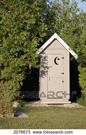 Wooden outhouse with crescent moon and star cut out on door; flesherton ontario canada View Large Photo Image Stock Image - Wooden outhouse with crescent moon and star cut out on door; flesherton ontario canada. Fotosearch