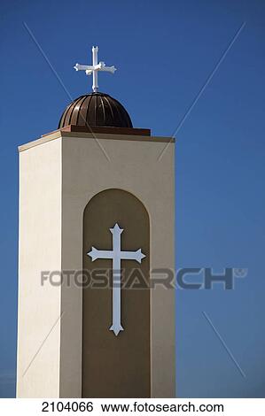 A coptic orthodox church tower with blue sky; alberta canada View Large Photo Image Stock Photograph - A coptic orthodox church tower with blue sky; alberta canada. Fotosearch