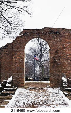 American flag flying through the archway of the ruins of a brick wall; tuscaloosa alabama united states of america View Large Photo Image Stock Image - American flag flying through the archway of the ruins of a brick wall; tuscaloosa alabama united states of america. Fotosearch