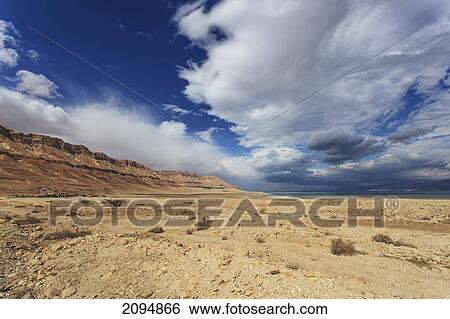 Stock Photograph - Arid landscape; jordan valley israel. Fotosearch