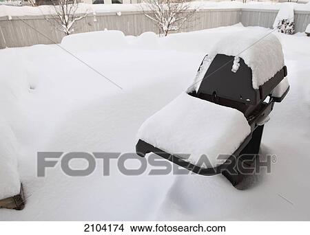 Barbecue covered with snow; edmonton alberta canada View Large Photo Image Picture - Barbecue covered with snow; edmonton alberta canada. Fotosearch