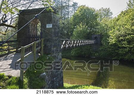 Cable bridge crossing river kent; sedgwick cumbria england View Large Photo Image Stock Photography - Cable bridge crossing river kent; sedgwick cumbria england. Fotosearch