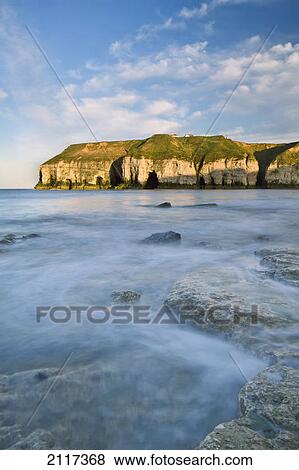 Cliffs along the coast of thornwick bay; flamborough east yorkshire england View Large Photo Image Stock Photo - Cliffs along the coast of thornwick bay; flamborough east yorkshire england. Fotosearch