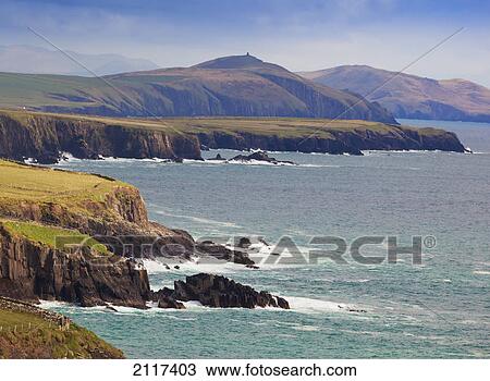 Stock Image - Coastal landscape; dingle peninsula county kerry ireland. Fotosearch