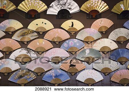 Japanese fans displayed on a street market; kyoto, japan View Large Photo Image Stock Image - Japanese fans displayed on a street market; kyoto, japan. Fotosearch