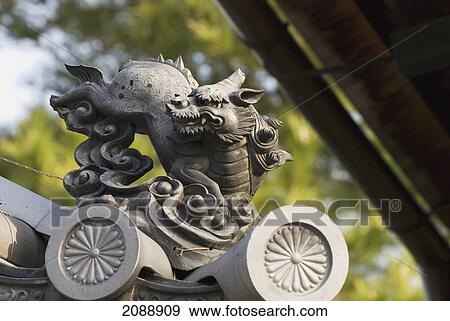 Japanese temple roof edge and gargoyle; kyoto, japan View Large Photo Image Stock Photo - Japanese temple roof edge and gargoyle; kyoto, japan. Fotosearch
