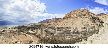 Landscape of the jordan valley and the dead sea; ein gedi, israel View Large Photo Image Stock Photograph - Landscape of the jordan valley and the dead sea; ein gedi, israel. Fotosearch