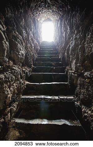 Stock Image - Light at the end of the tunnel kohav hayarden national park; israel. Fotosearch