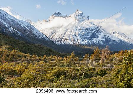 Los cuernos (the horns) a mountain on the trek called the 'w' in torres del paine national park; patagonia chile View Large Photo Image Stock Photograph - Los cuernos (the horns) a mountain on the trek called the 'w' in torres del paine national park; patagonia chile. Fotosearch