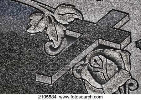 Marble gravestone with a cross; waterloo quebec canada View Large Photo Image Picture - Marble gravestone with a cross; waterloo quebec canada. Fotosearch