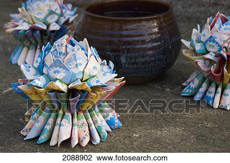 Paper-made lotus fowers in a japanese shrine; kyoto, japan View Large Photo Image Stock Image - Paper-made lotus fowers in a japanese shrine; kyoto, japan. Fotosearch