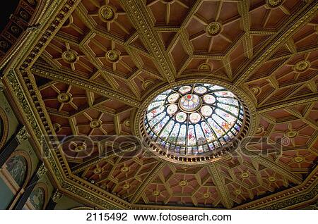 Round stained glass window in a ceiling; toronto ontario canada View Large Photo Image Stock Image - Round stained glass window in a ceiling; toronto ontario canada. Fotosearch