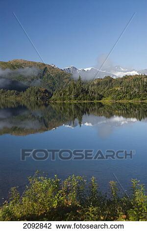 Shrode lake with low lying fog; prince william sound, alaska, united states of america View Large Photo Image Stock Image - Shrode lake with low lying fog; prince william sound, alaska, united states of america. Fotosearch