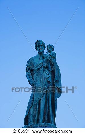 Stock Image - Statue of saint joseph at st. joseph's oratory; montreal quebec canada. Fotosearch