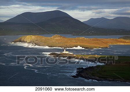 Stock Image - Valentia lighthouse; valentia island, county kerry, ireland. Fotosearch